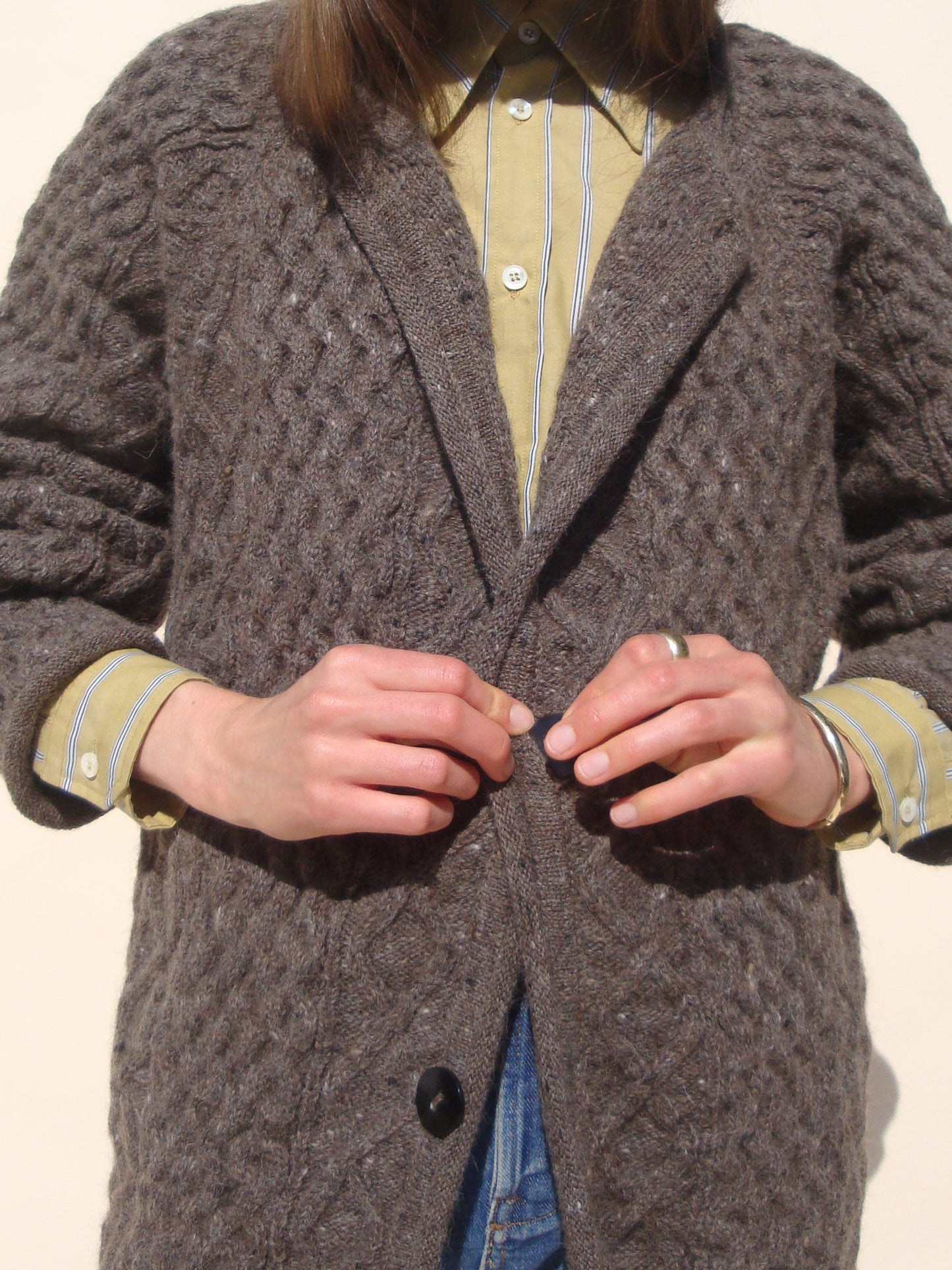 Gardeners Cable Cardigan - Mushroom