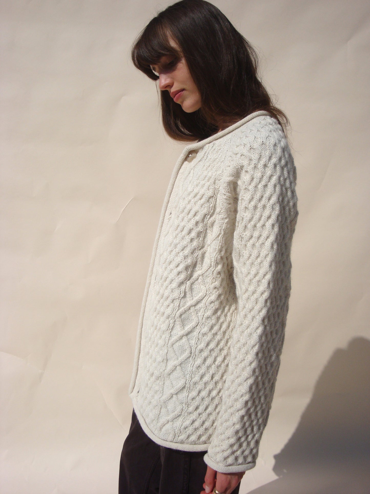 Gardeners Cable Cardigan - Snow