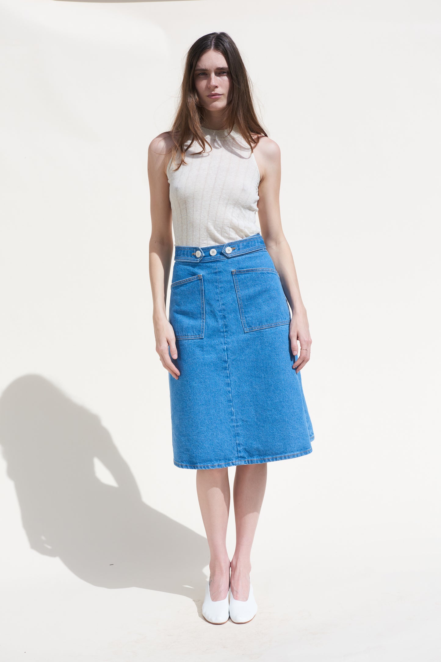 Ada Skirt - Denim Saddle Wash