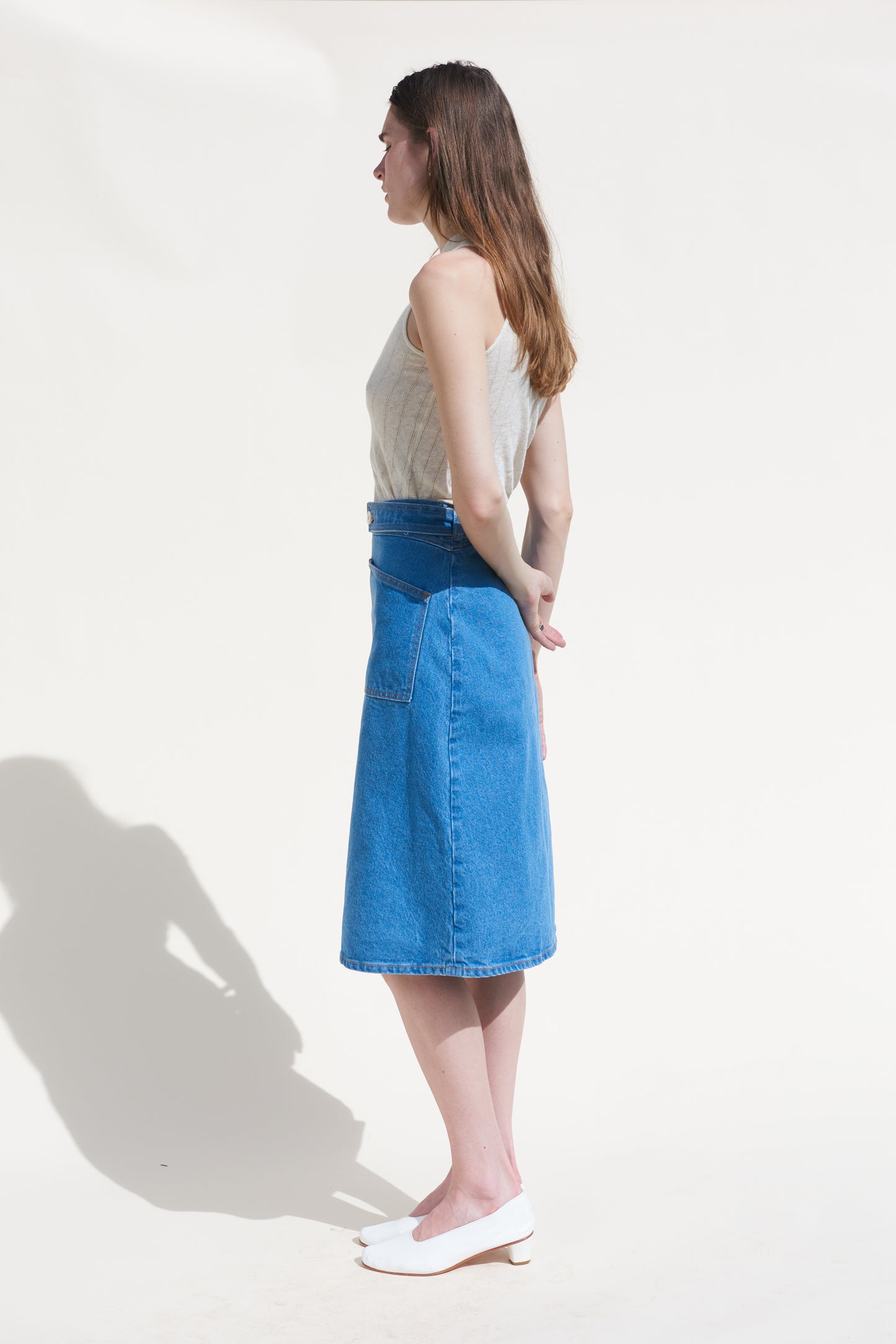 Ada Skirt - Denim Saddle Wash