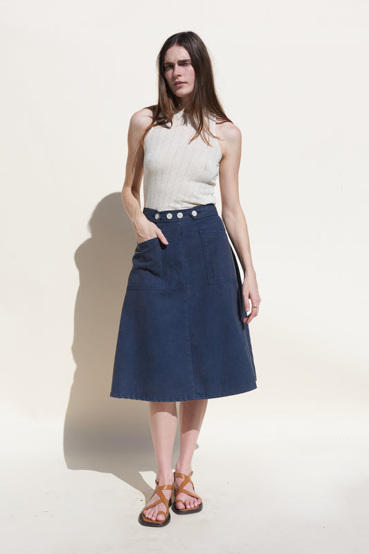 Ada Skirt - Washed Navy