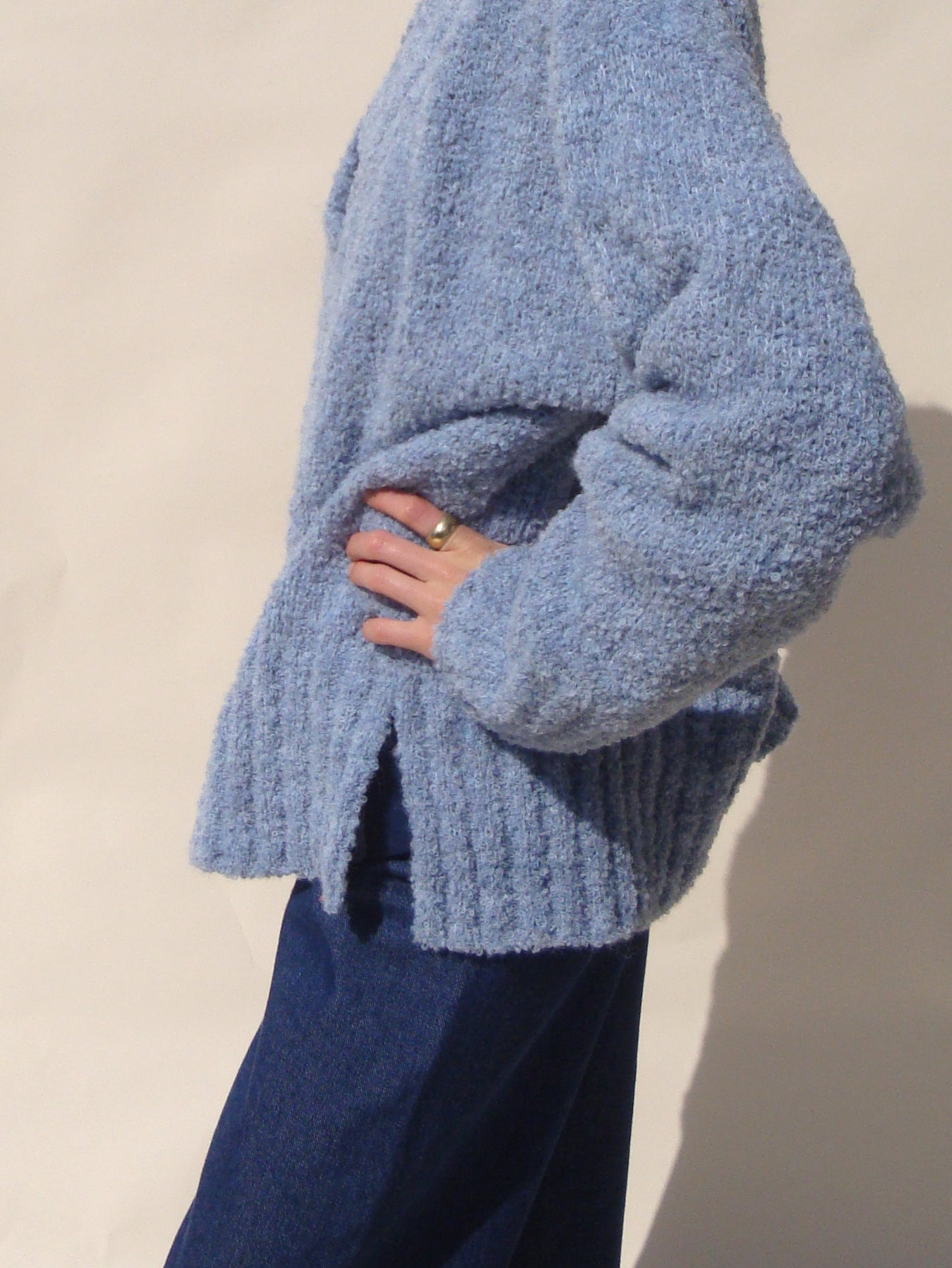 Misha V Neck Sweater - Powder Blue | Emma Rothkopf