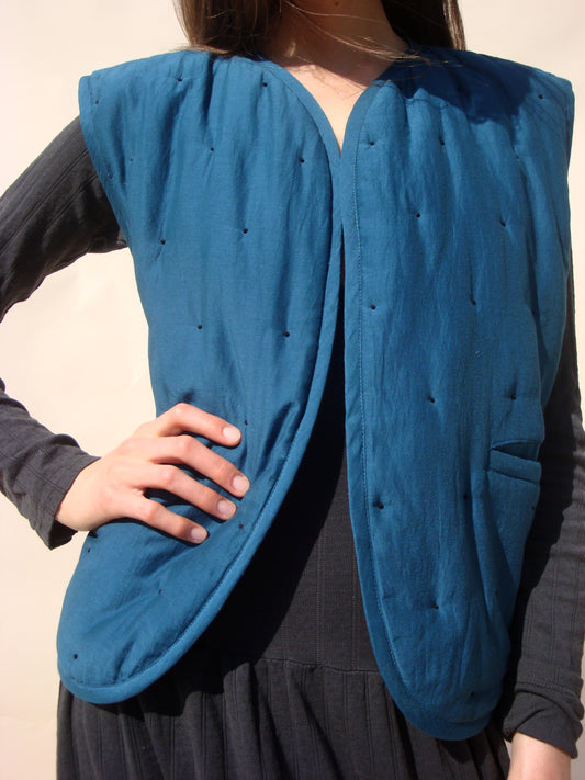 Nopa Quilted Vest - Lyons Blue