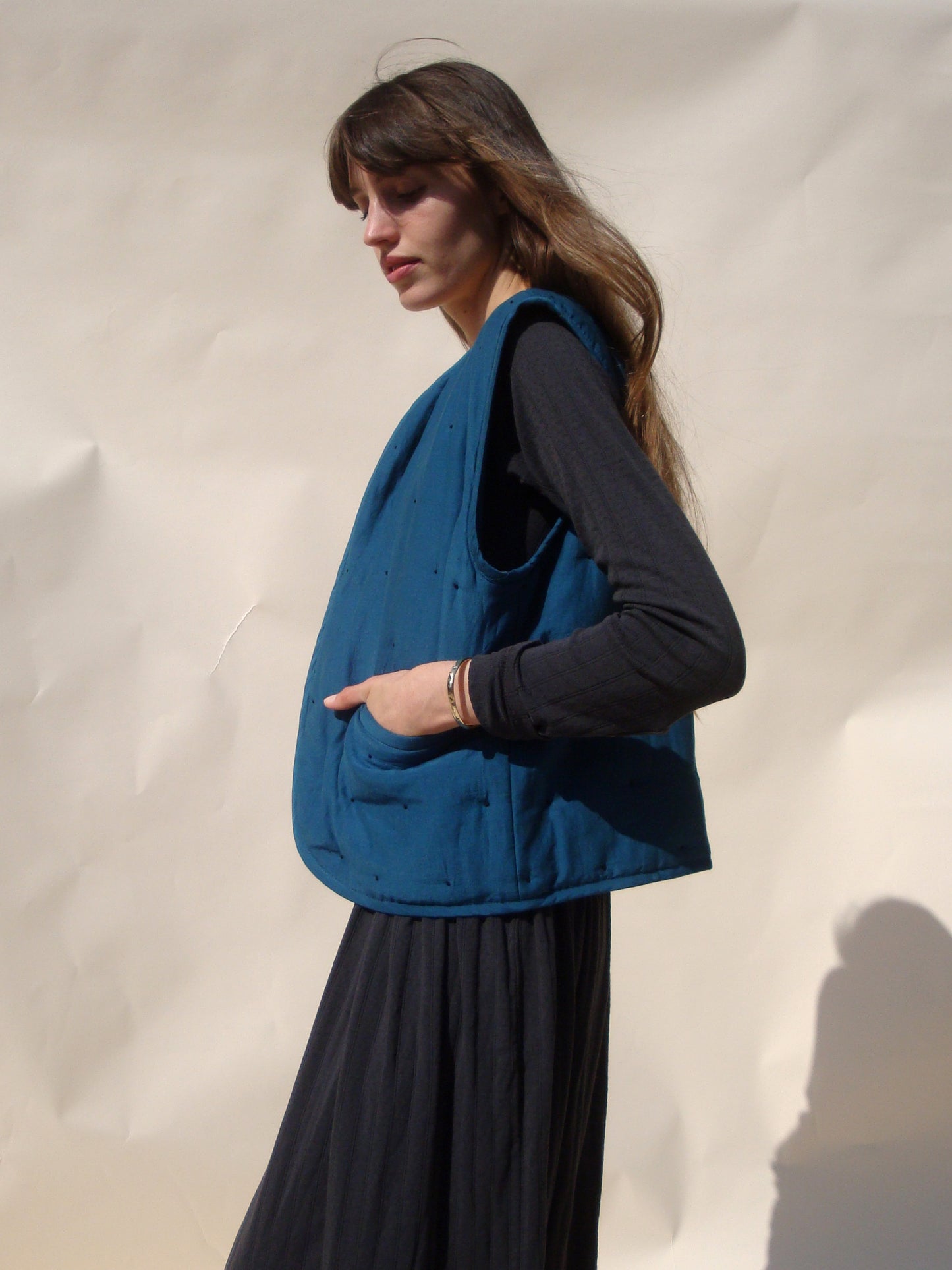 Nopa Quilted Vest - Lyons Blue