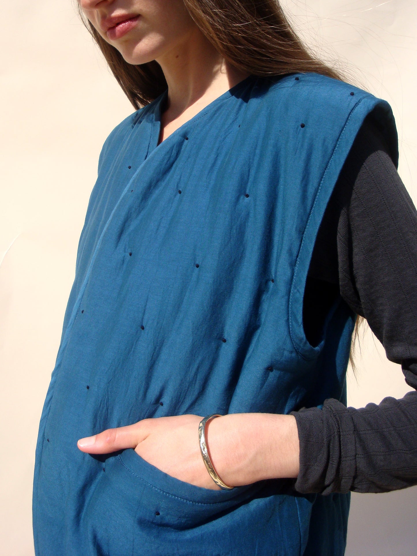 Nopa Quilted Vest - Lyons Blue