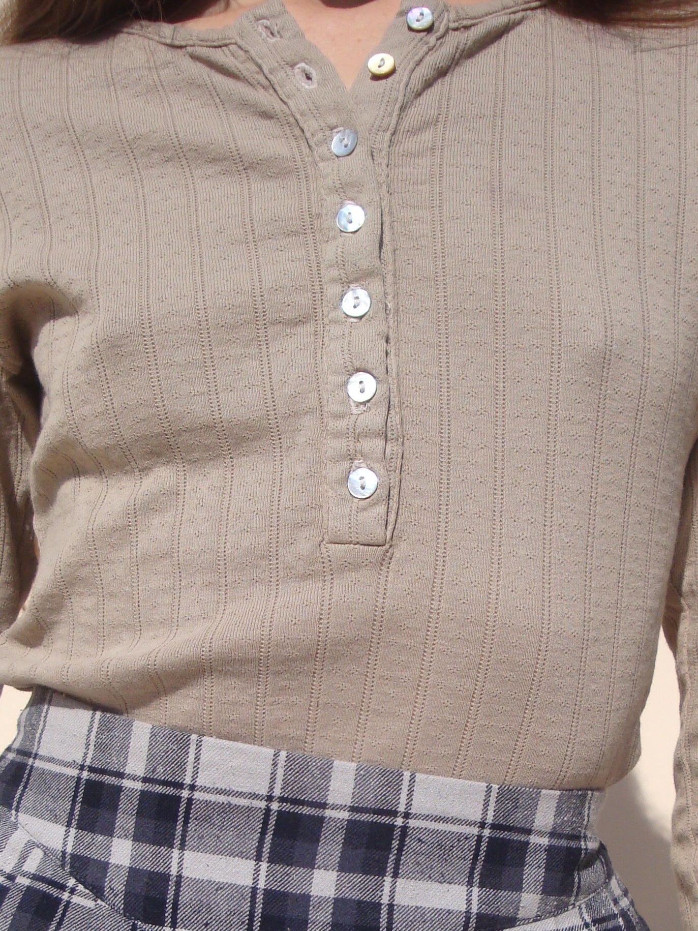 Henley Tee - Pointelle