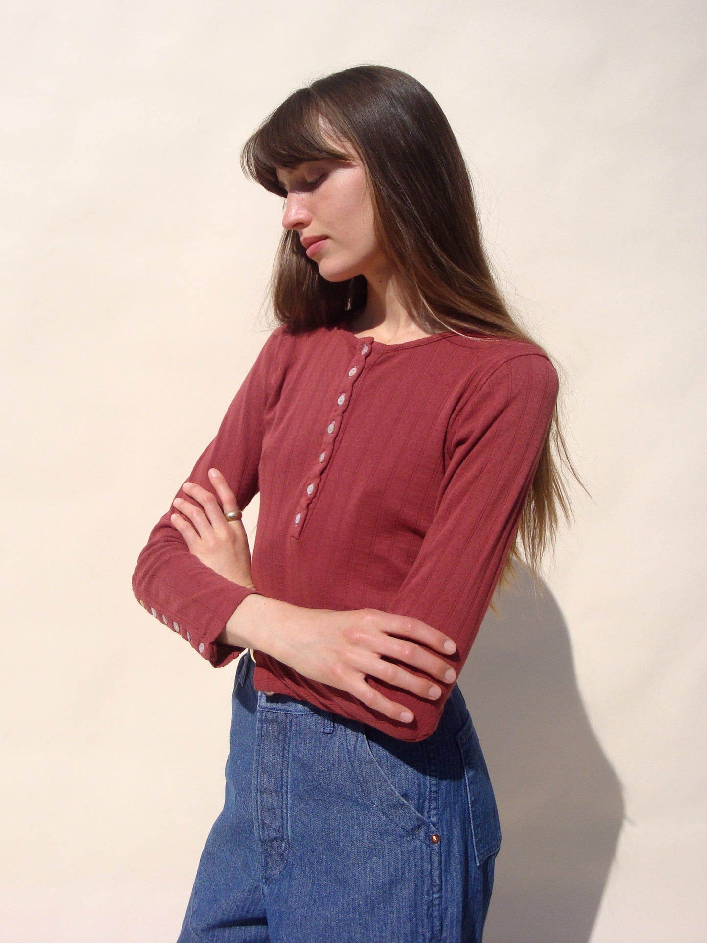 Henley Tee - Pointelle