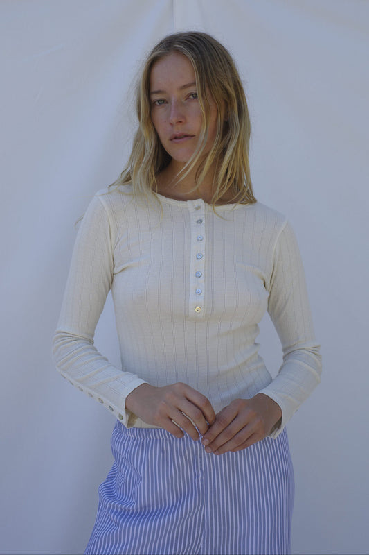 Henley Tee - Pointelle