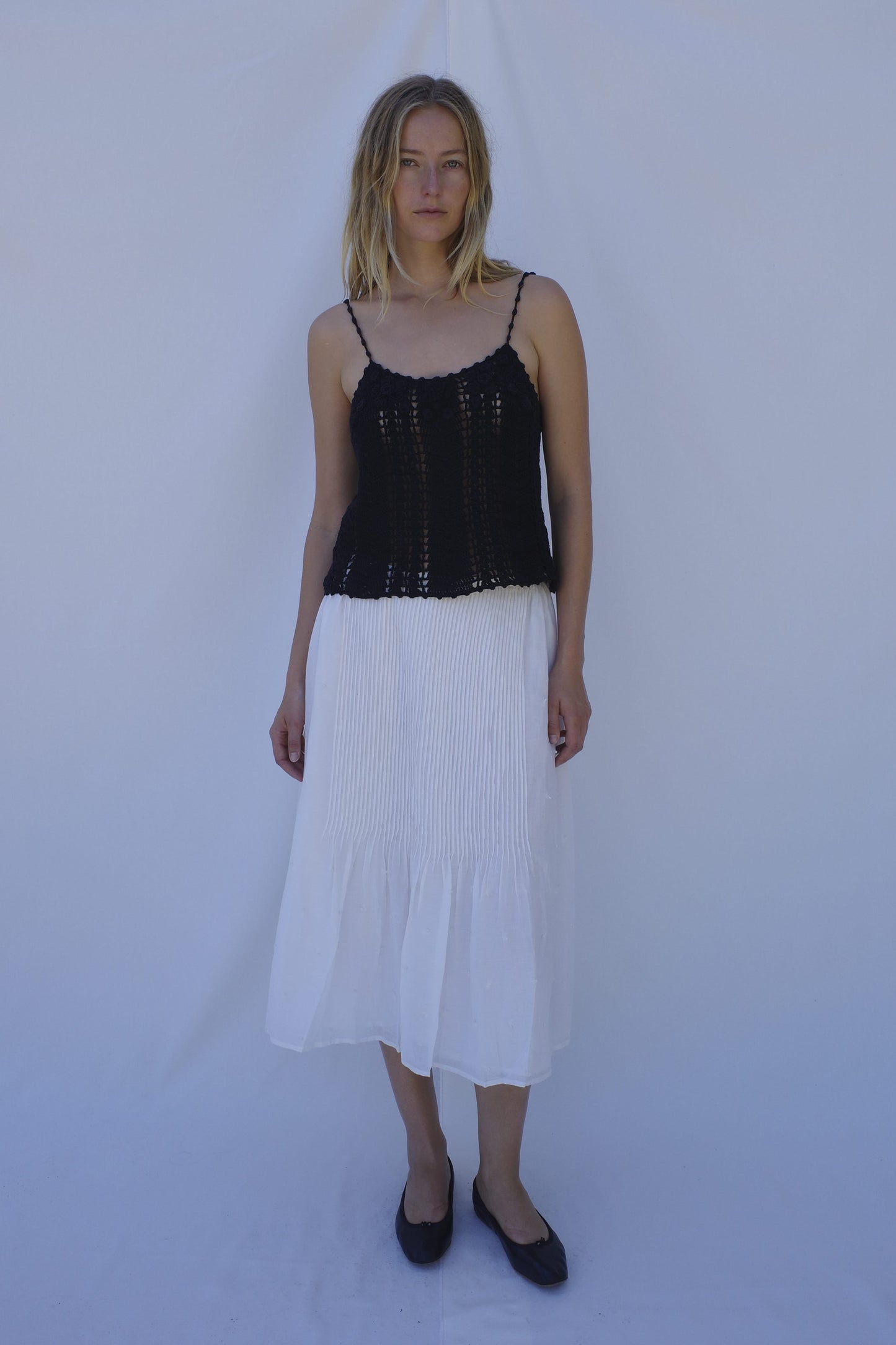 Karina Crochet Camisole - Navy