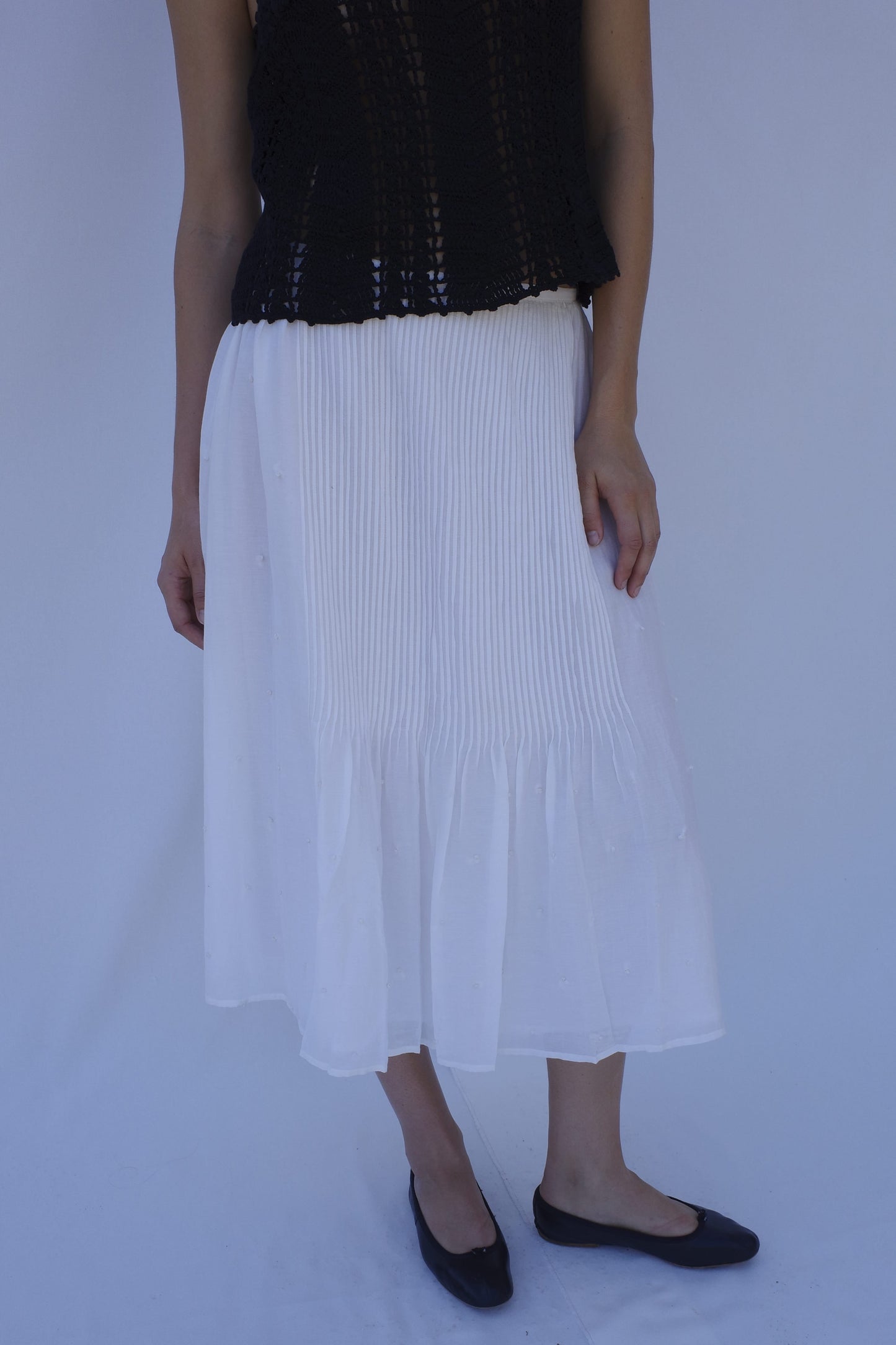Romy Pintuck Skirt - Salt