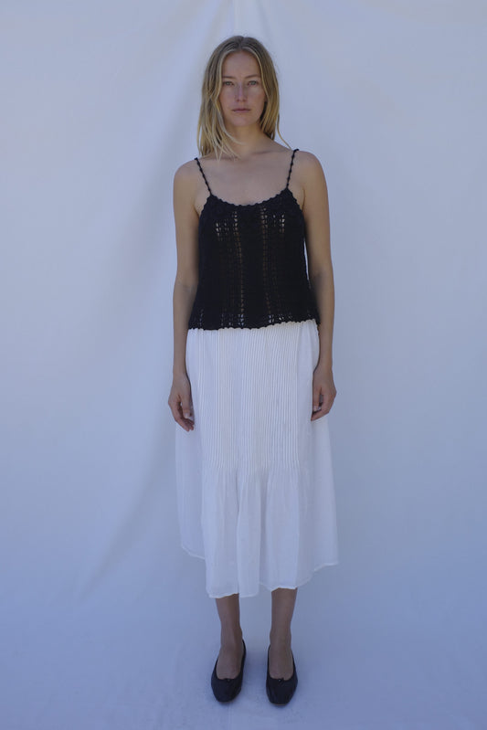 Romy Pintuck Skirt - Salt