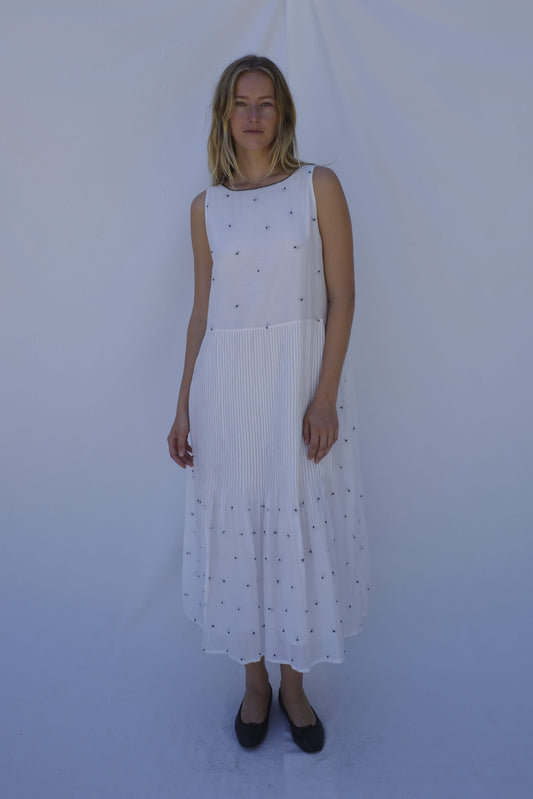 Ida Pintuck Dress - Salt