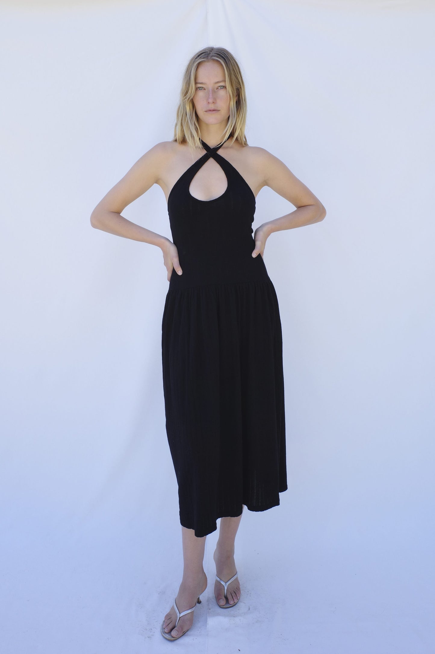 Isla Halter Dress - Jet Black