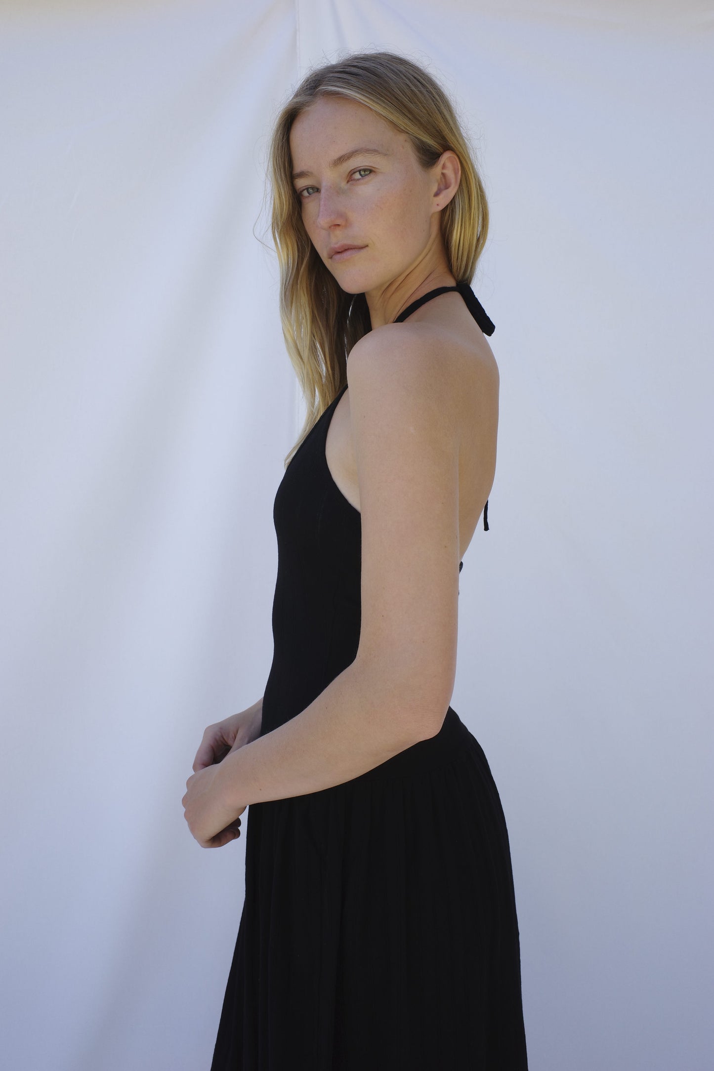 Isla Halter Dress - Jet Black