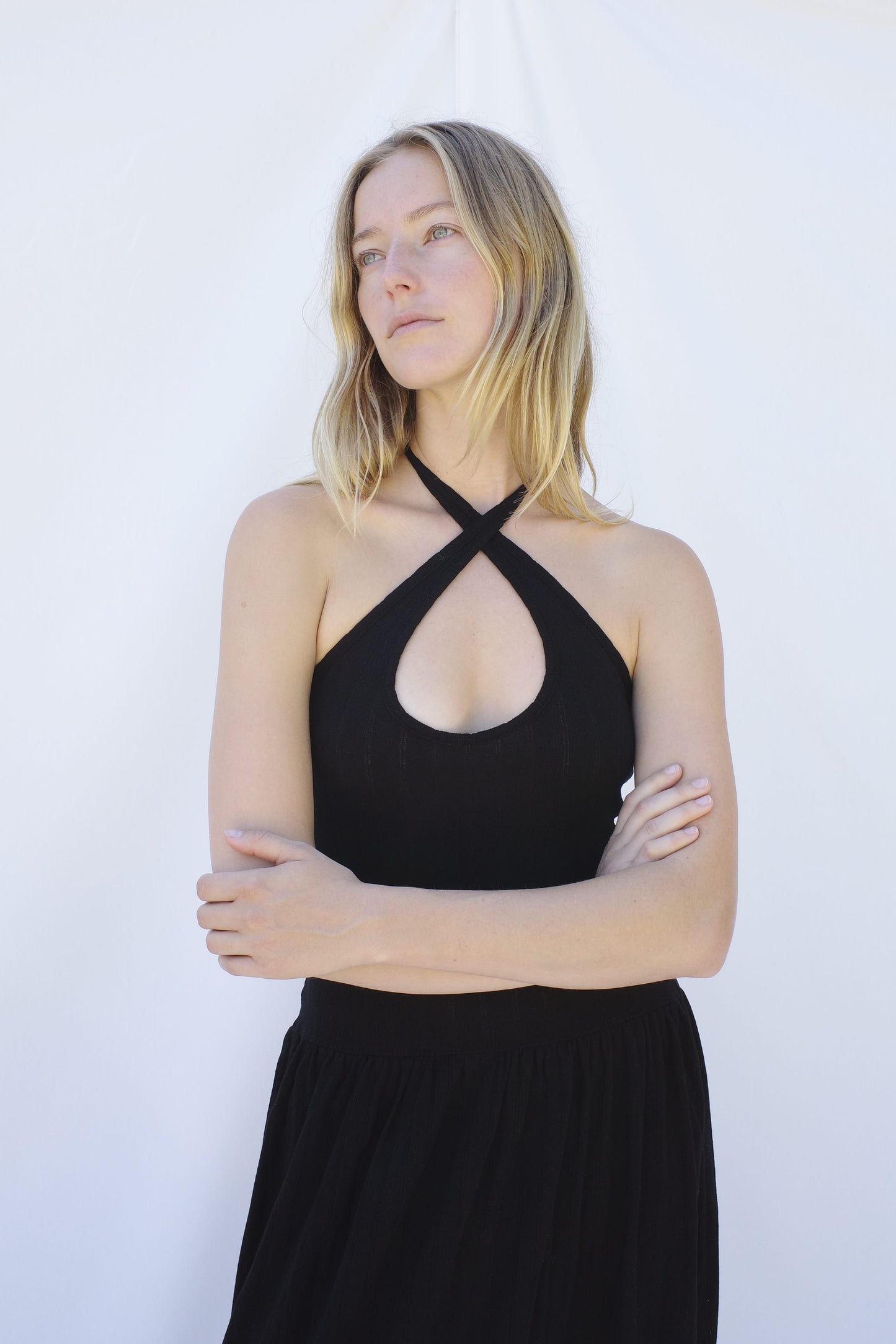Isla Halter Dress - Jet Black