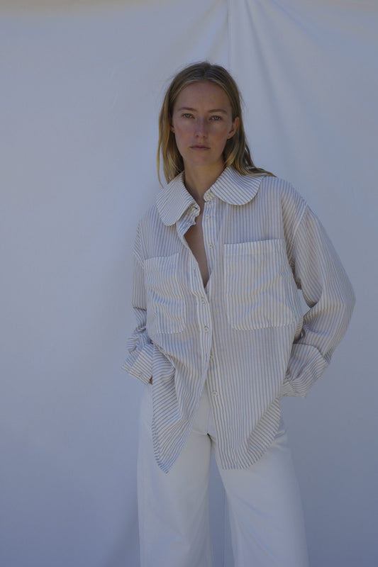 Hollis Oversized Shirt - Regatta Sand Stripe