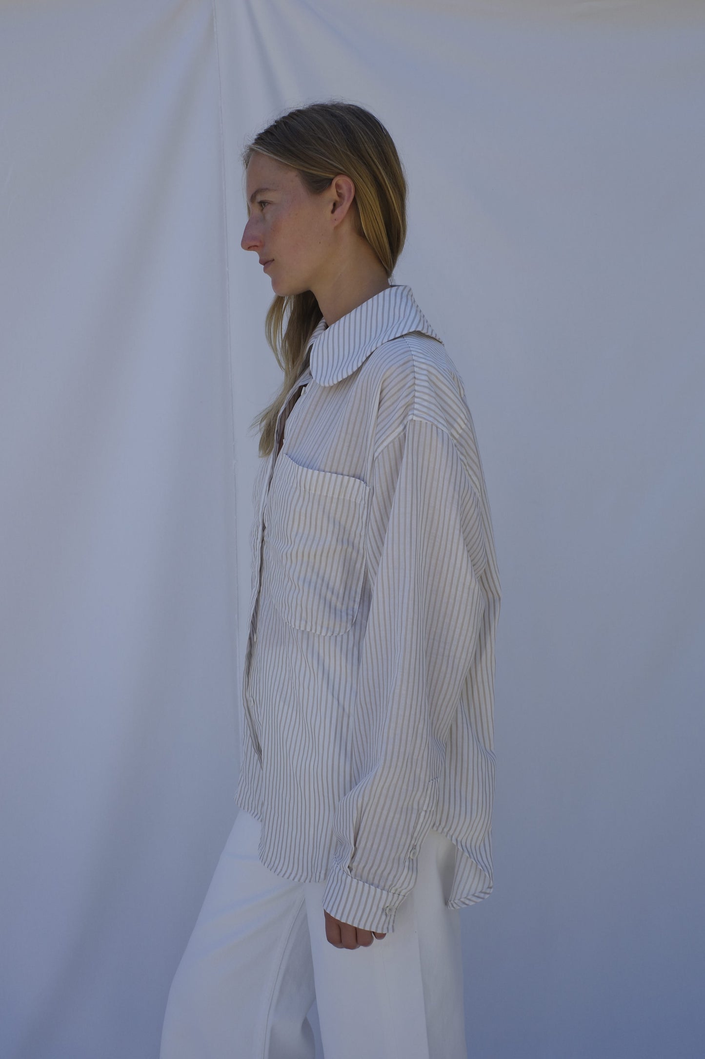 Hollis Oversized Shirt - Regatta Sand Stripe