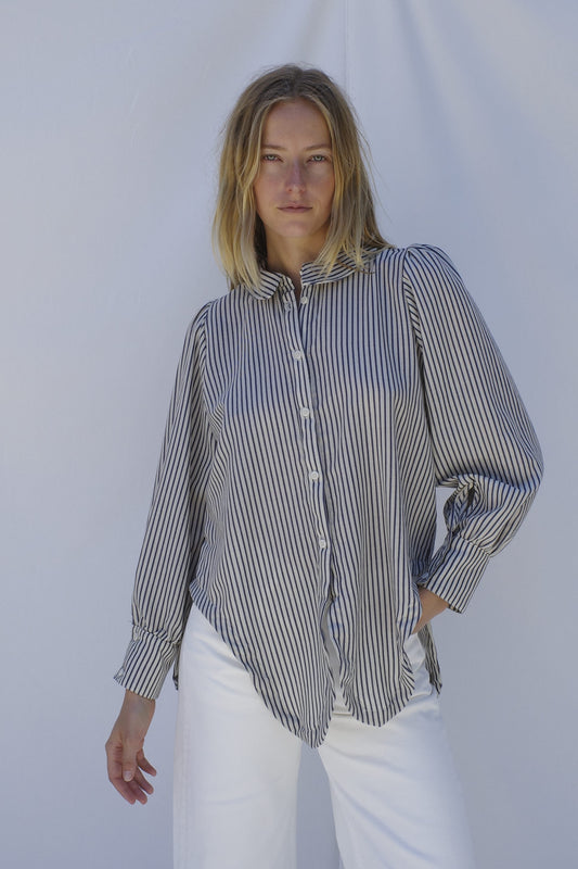 Rayne Blouse - Regatta Navy Stripe