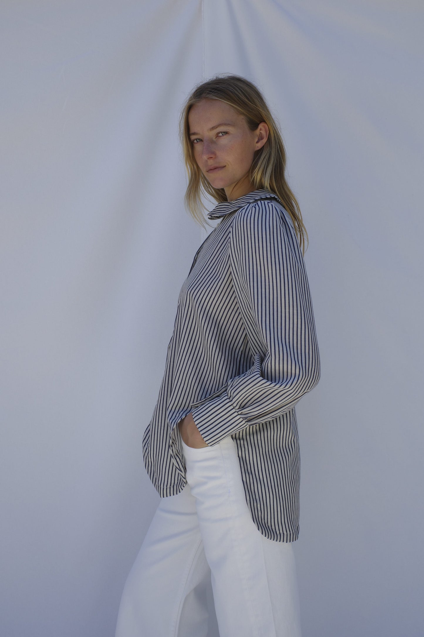 Rayne Blouse - Regatta Navy Stripe