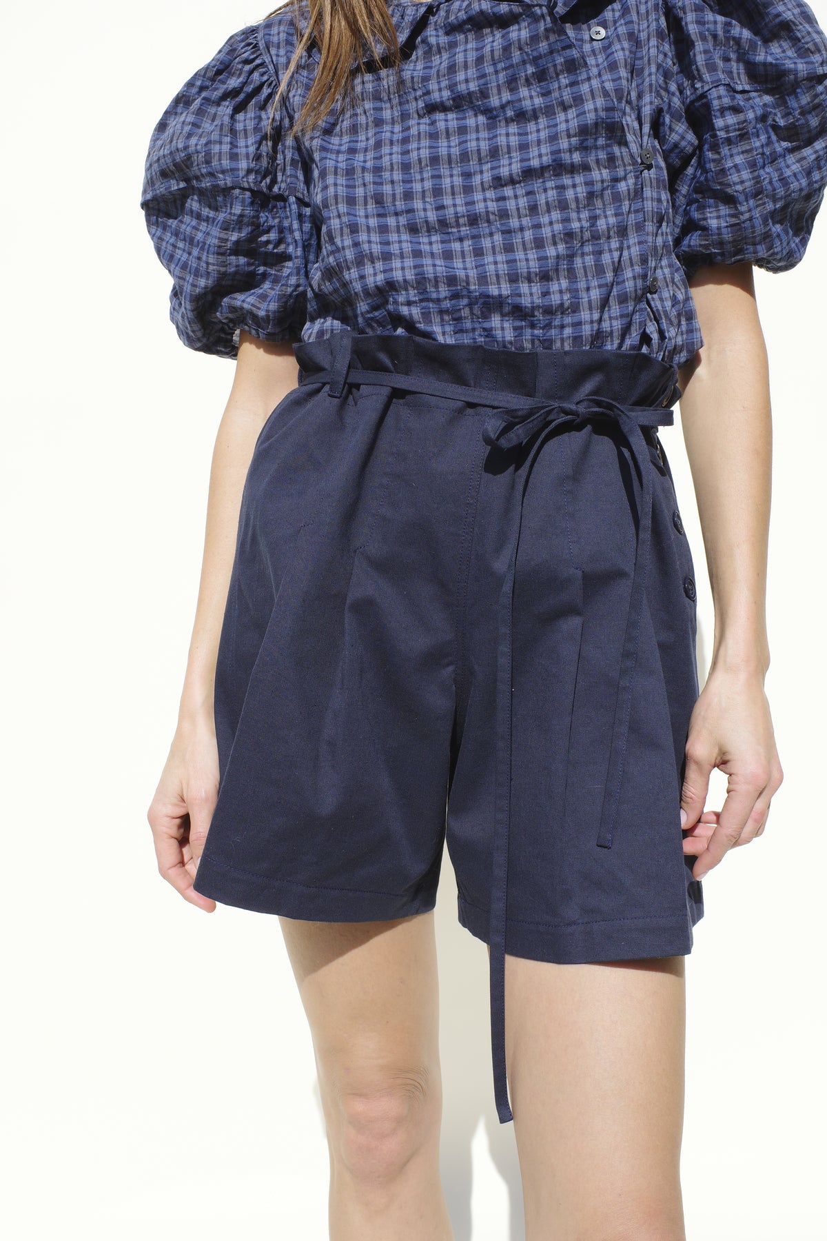 Agnes Short - Navy Nep Twill