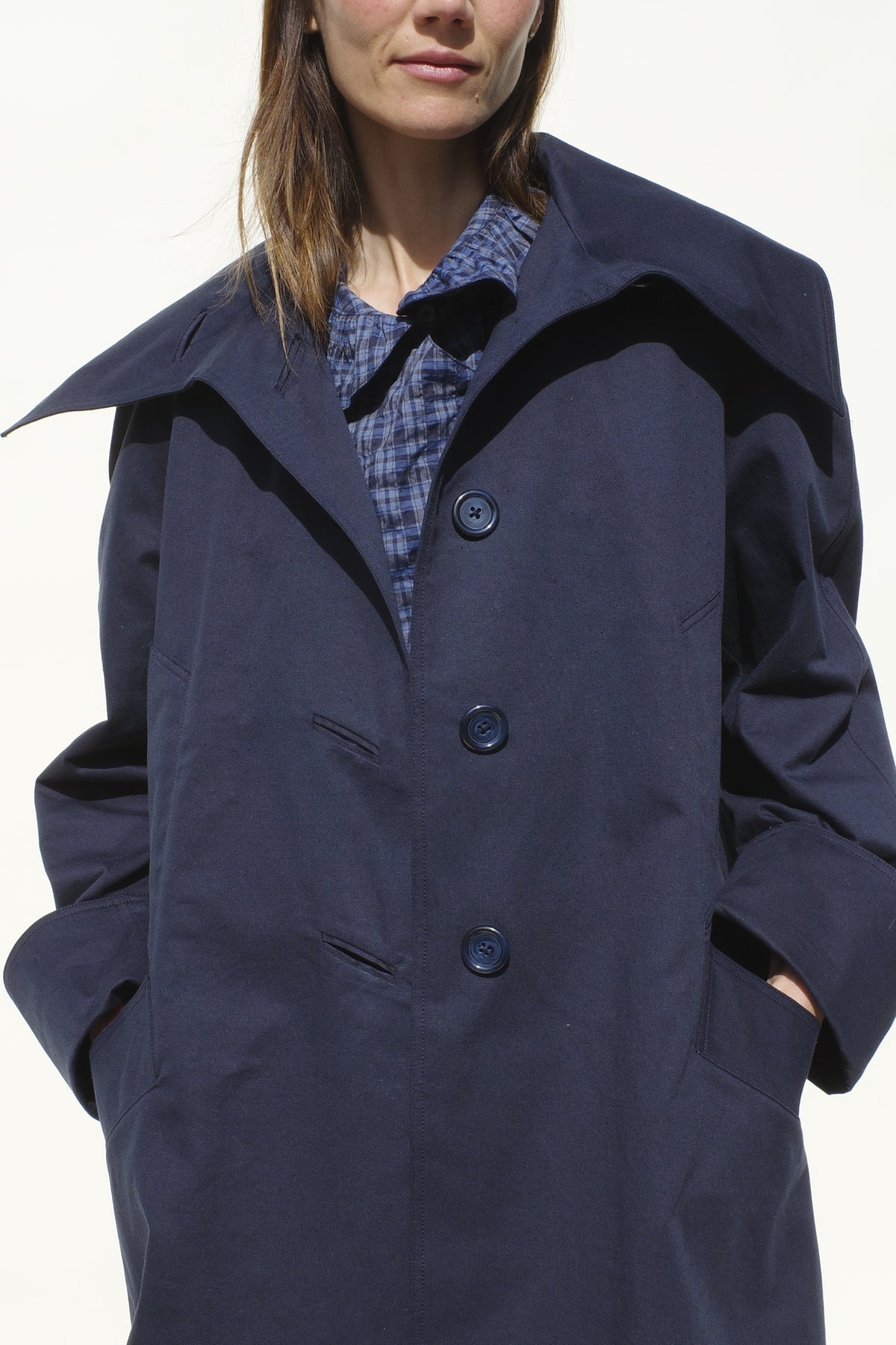 Beatrice Swing Jacket - Navy Nep Twill