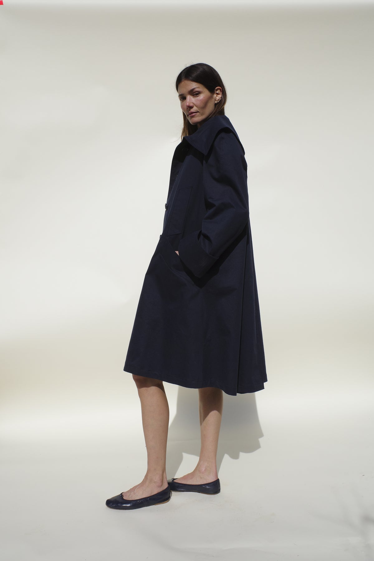 Beatrice Swing Jacket - Navy Nep Twill