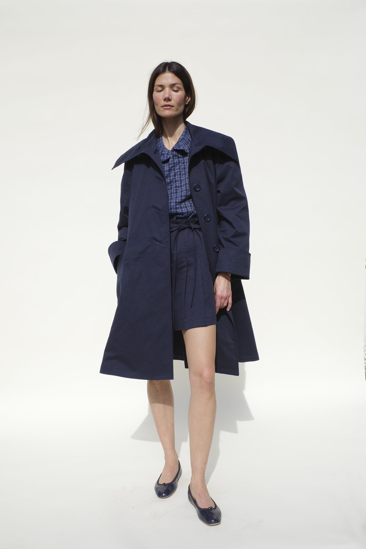 Beatrice Swing Jacket - Navy Nep Twill