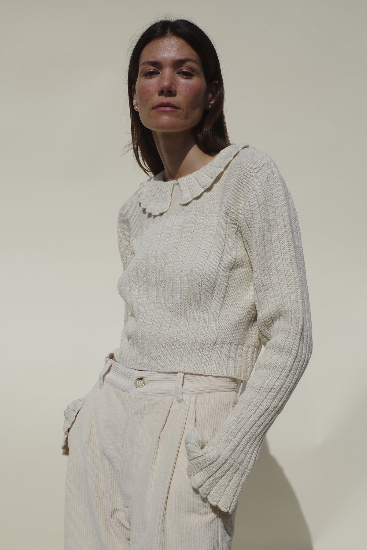 Petal Collar Jumper - Milk