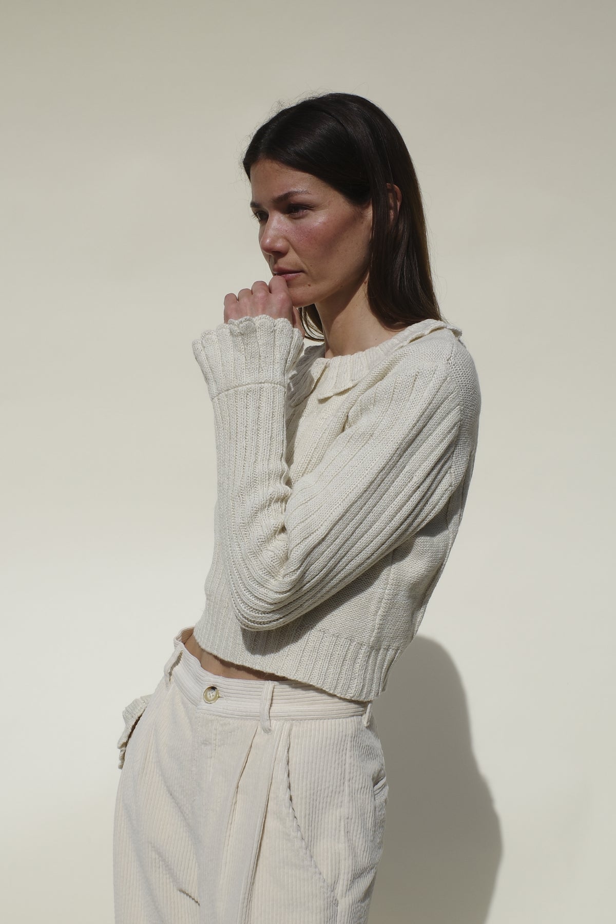 Petal Collar Jumper - Milk