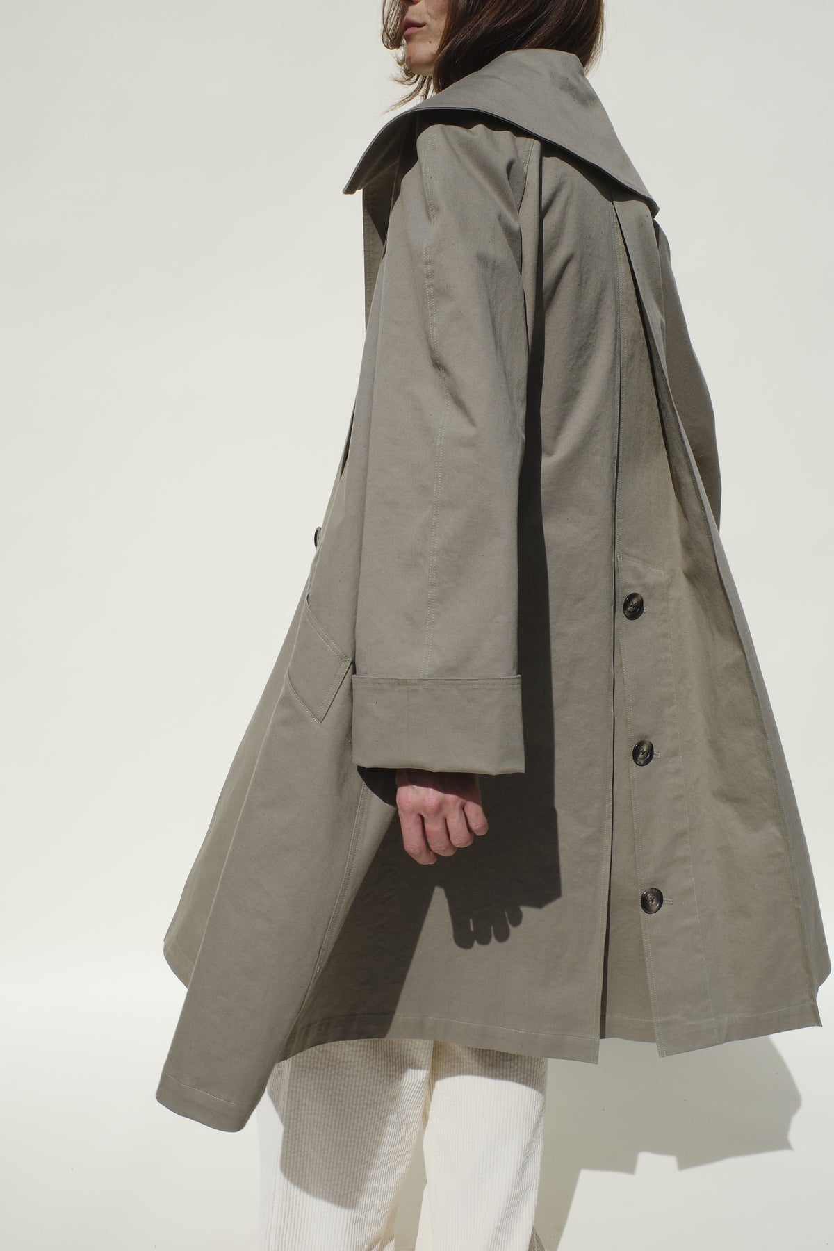 Beatrice Swing Jacket - Taupe Nep Twill