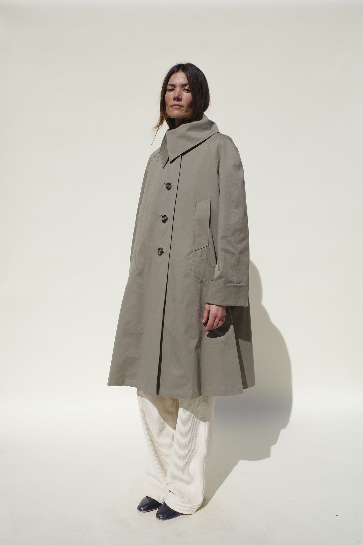 Beatrice Swing Jacket - Taupe Nep Twill