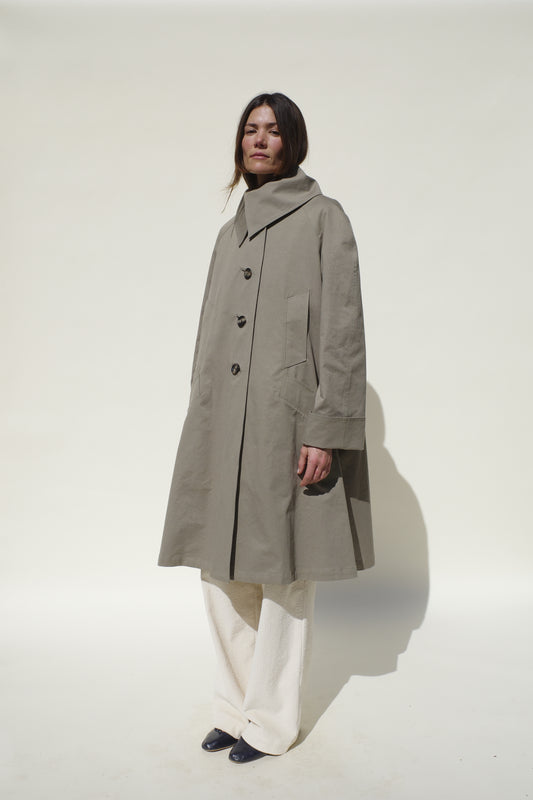 Beatrice Swing Jacket - Taupe Nep Twill