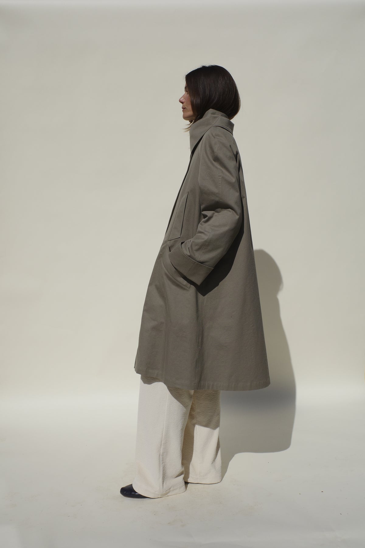 Beatrice Swing Jacket - Taupe Nep Twill