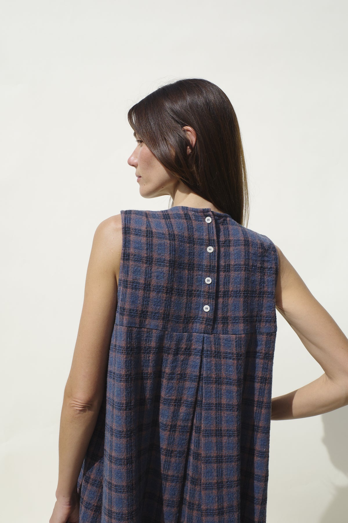 Iona Dress - Lapis Plaid
