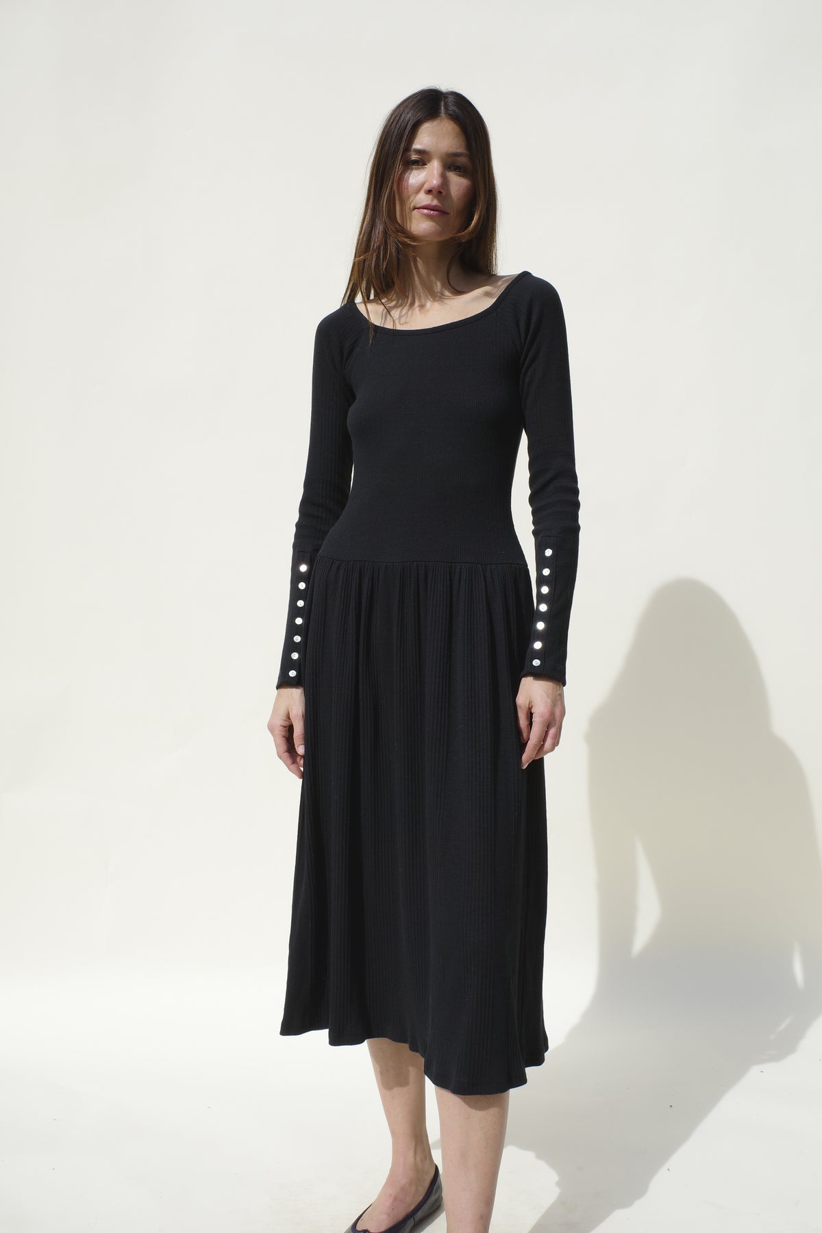 Rib Pina Dress - Jet Black