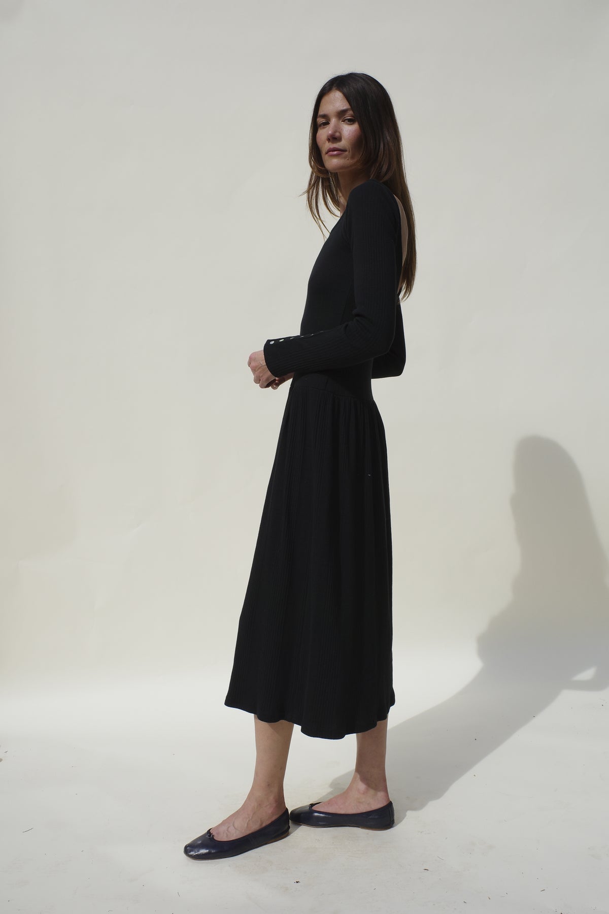 Rib Pina Dress - Jet Black