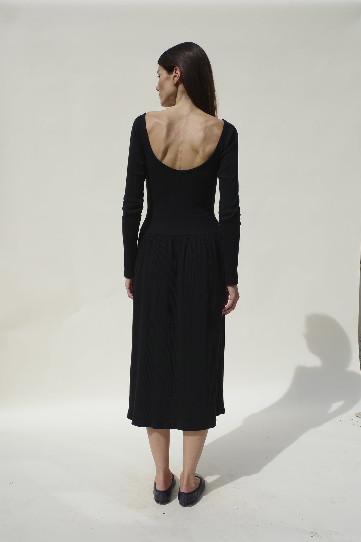 Rib Pina Dress - Jet Black