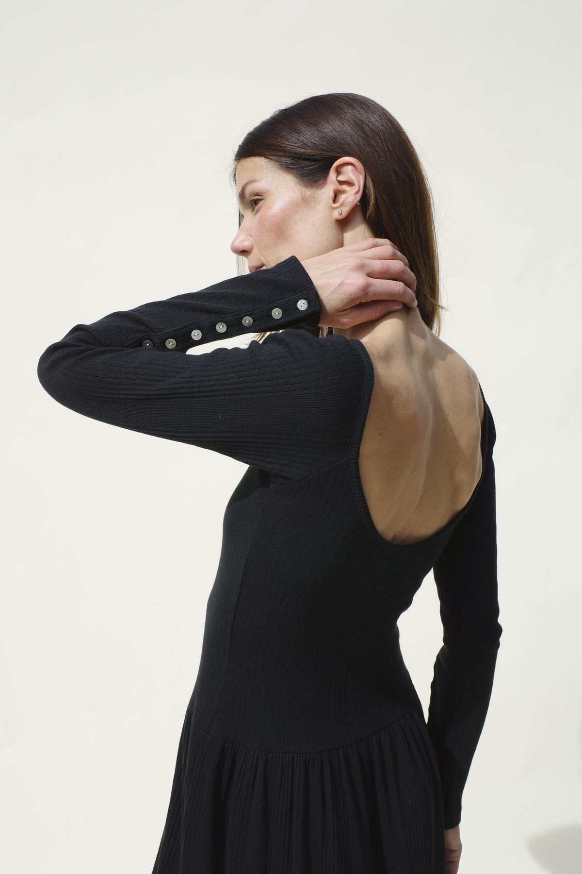 Rib Pina Dress - Jet Black