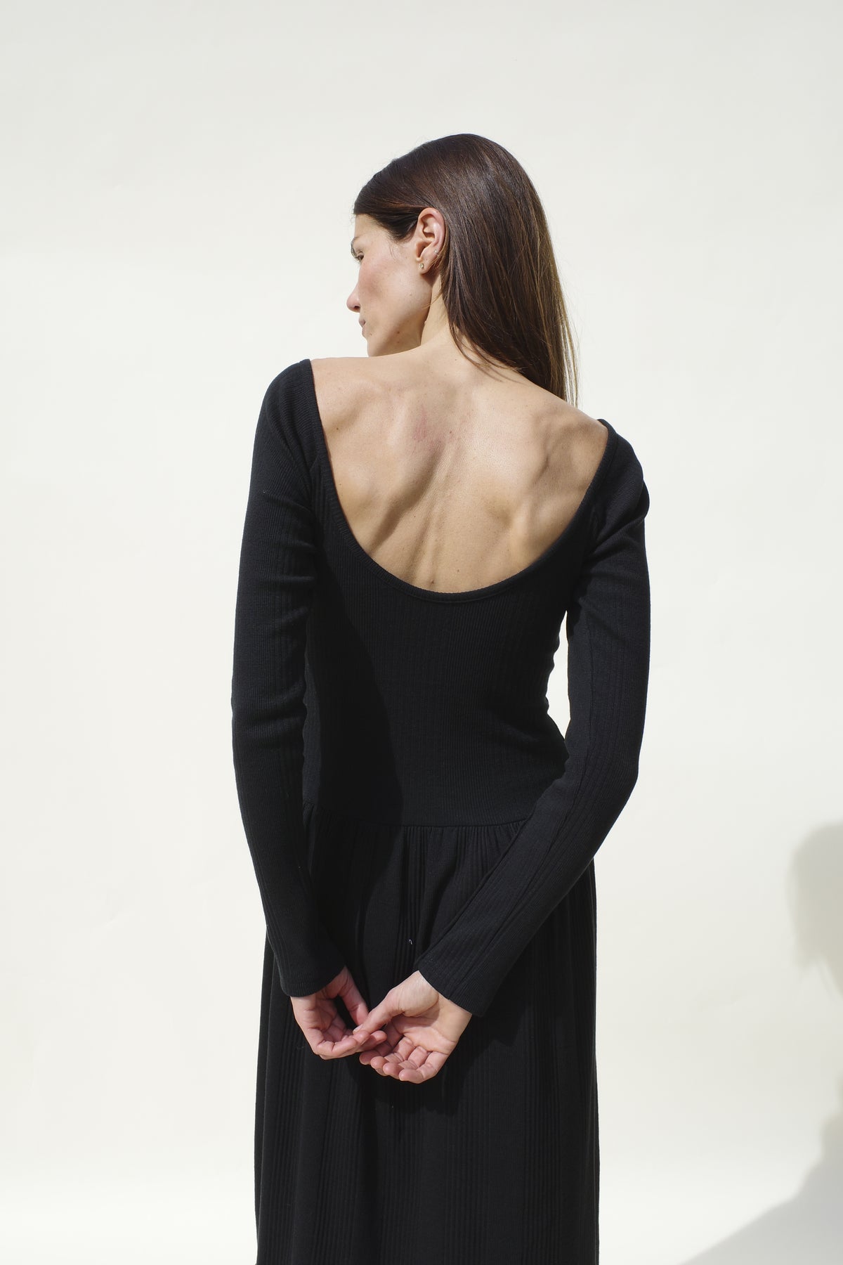 Rib Pina Dress - Jet Black