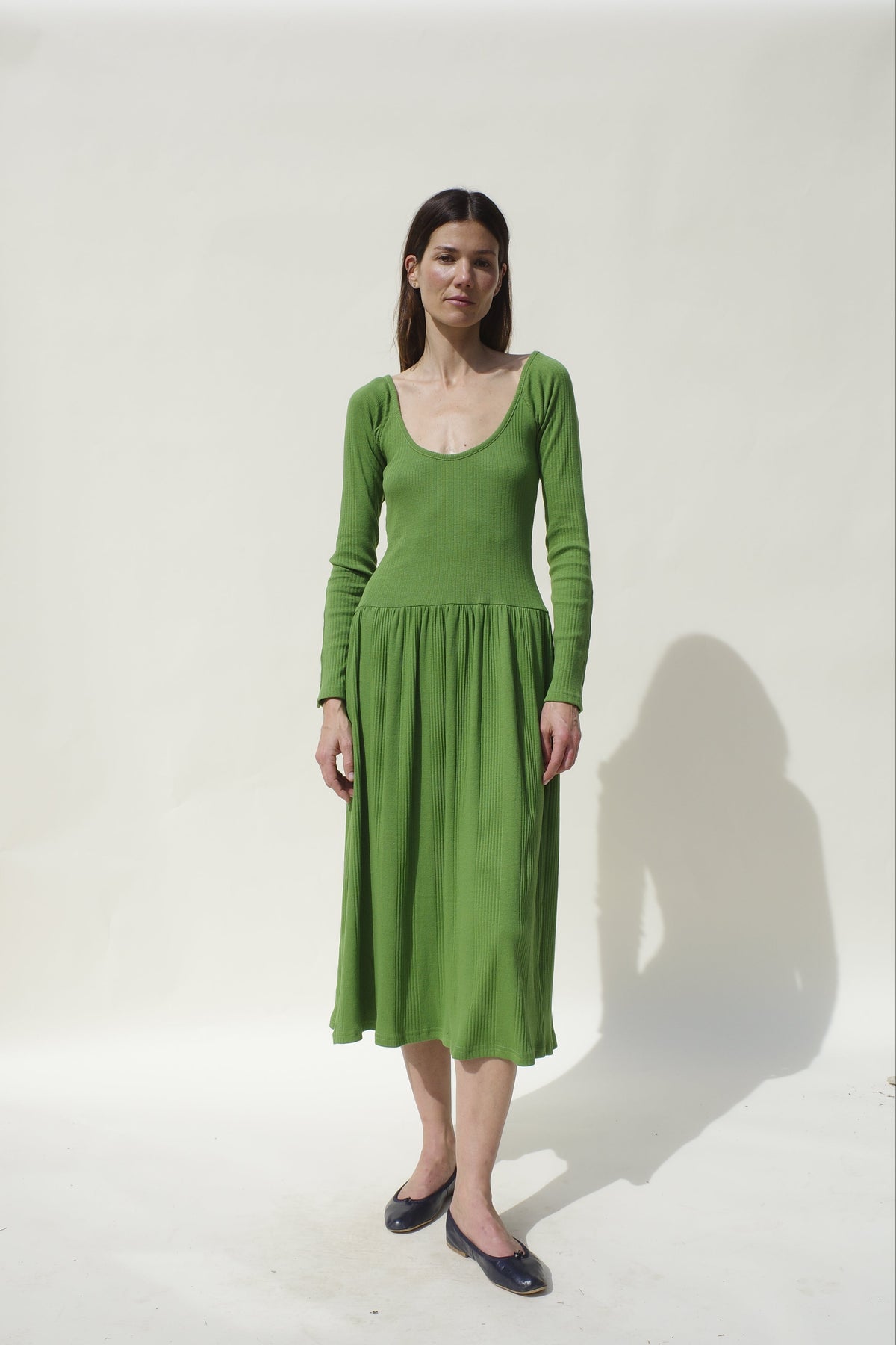 Rib Pina Dress - Basil