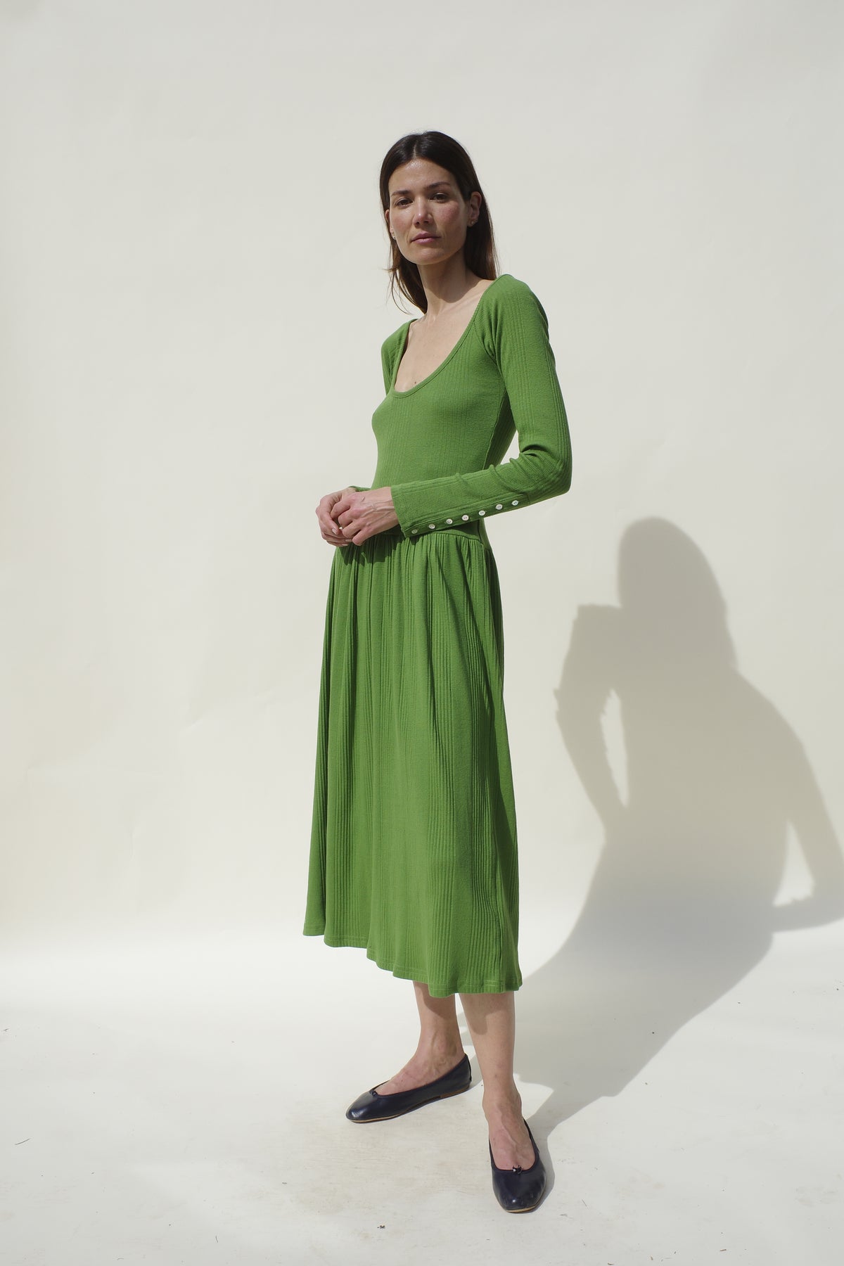 Rib Pina Dress - Basil