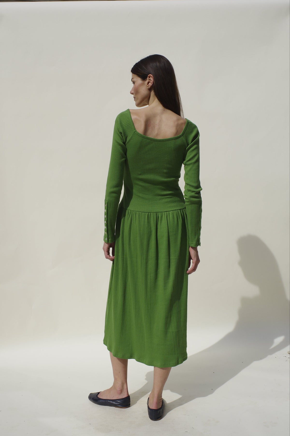 Rib Pina Dress - Basil