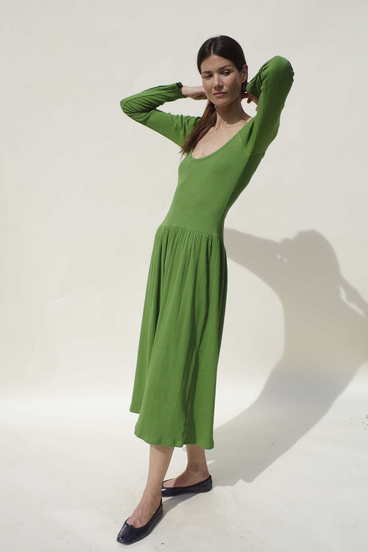 Rib Pina Dress - Basil