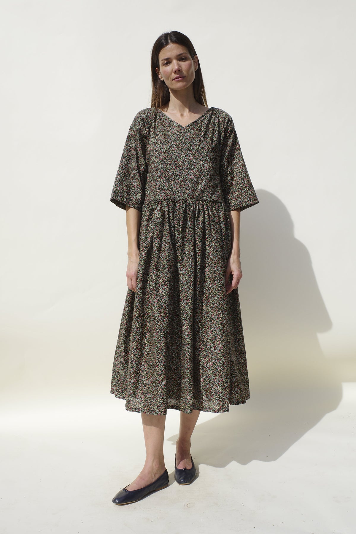 Evie Dress - Noir Ditsy