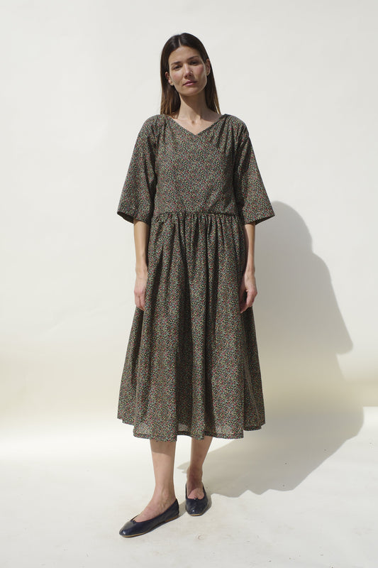 Evie Dress - Noir Ditsy