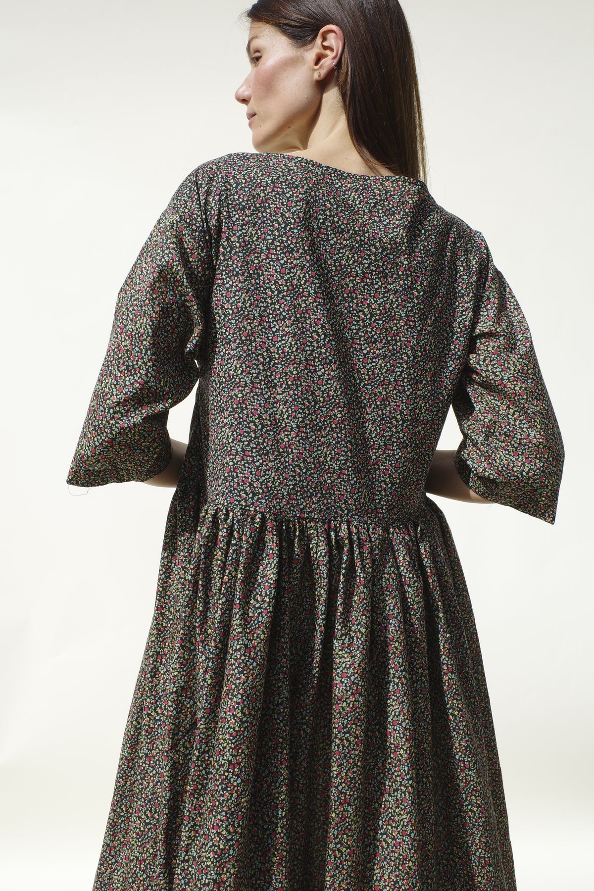 Evie Dress - Noir Ditsy