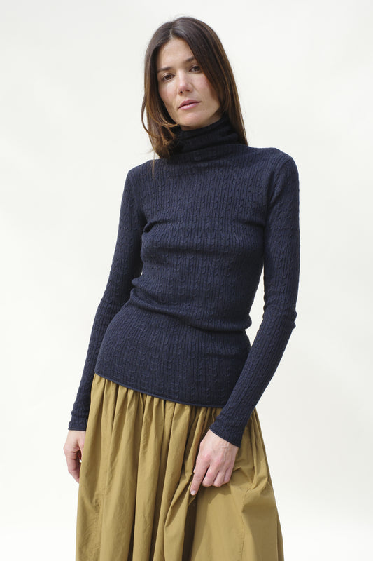 Rose Second Skin Turtleneck - Midnight