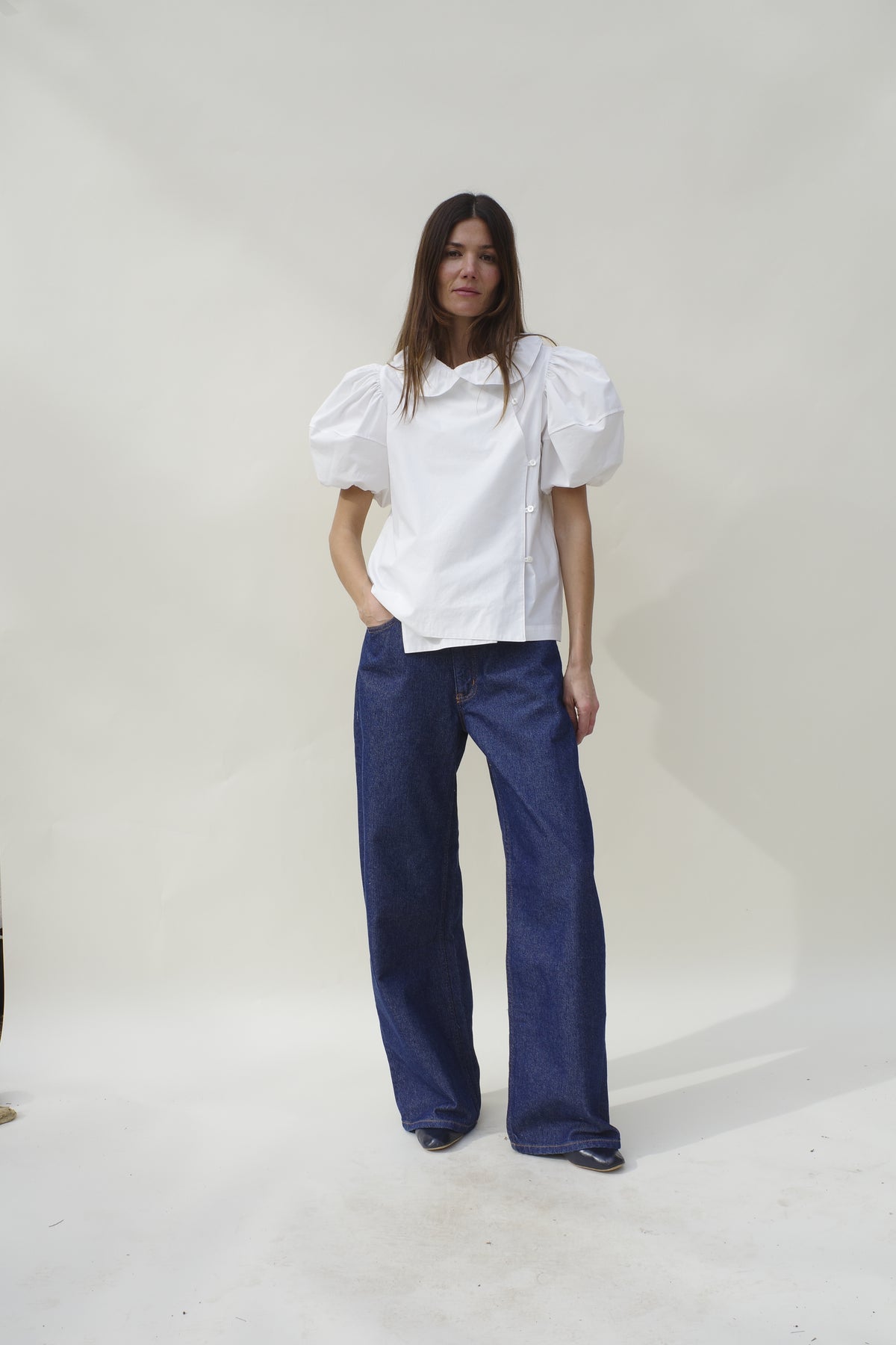 Kenny Blouse - Salt Poplin