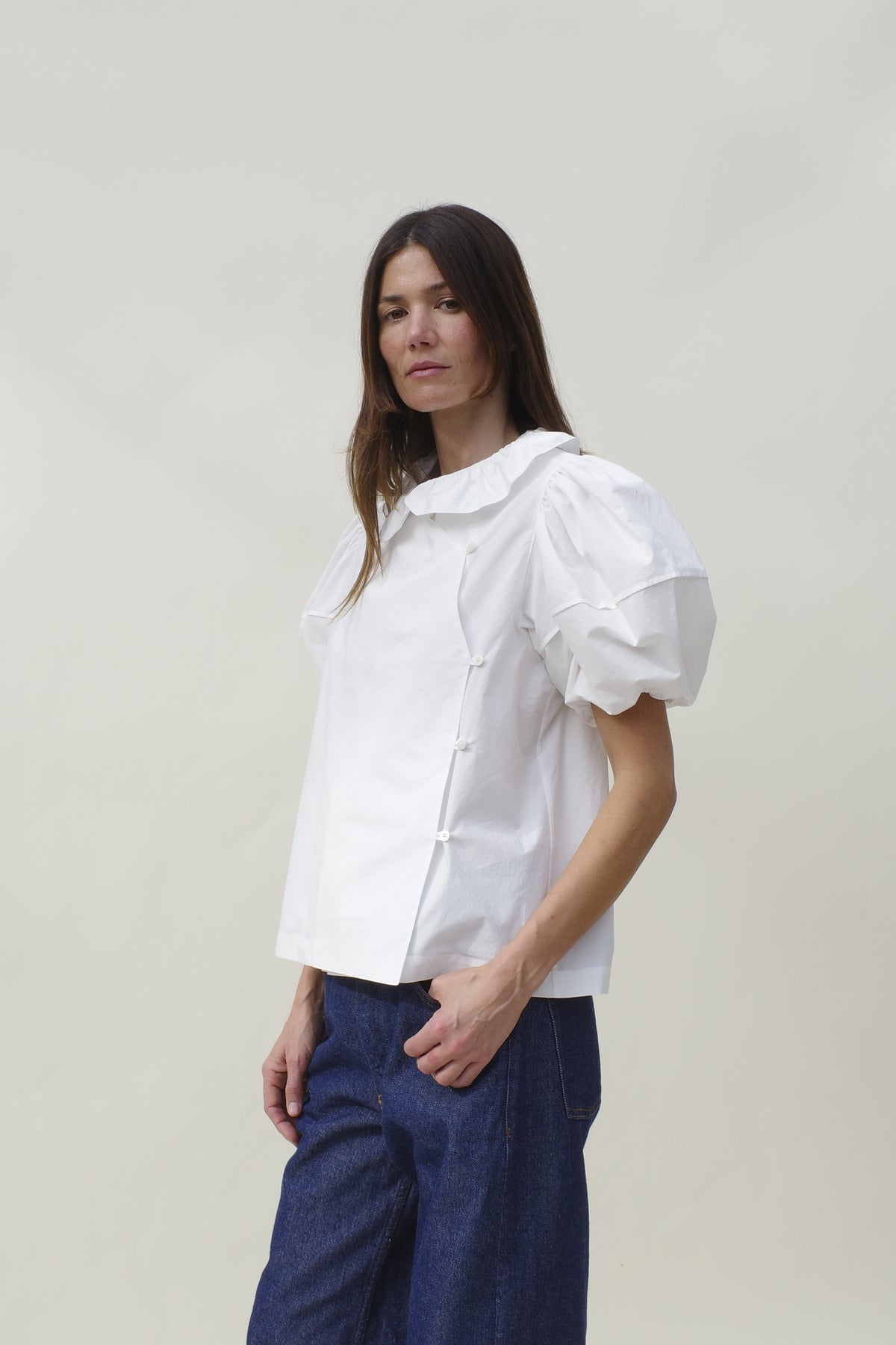 Kenny Blouse - Salt Poplin