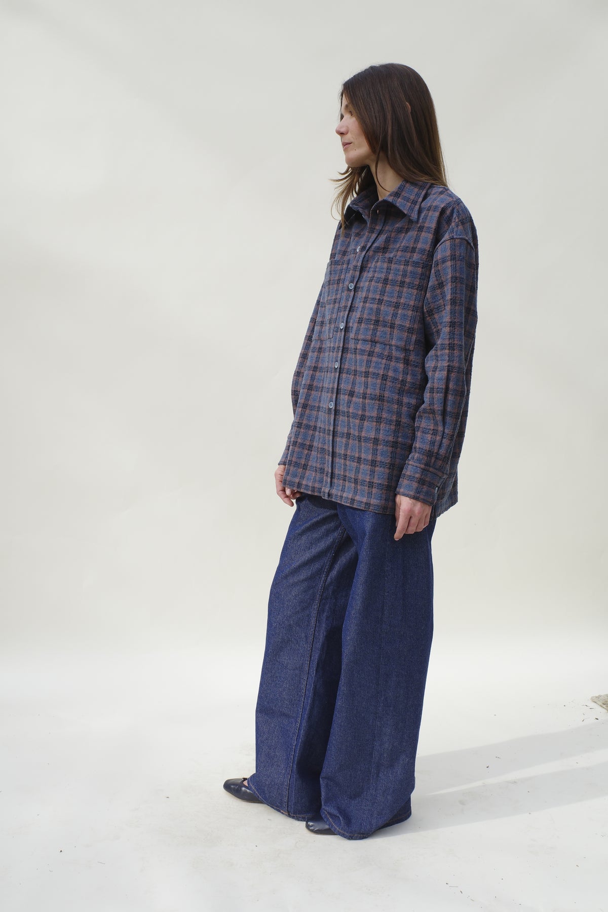 Cordelia Button Down - Lapis Plaid